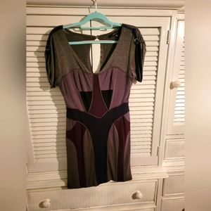 Color Block Bodycon Mini-Dress, Size L, VGUC